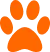 Orange paw print icon representing pet health